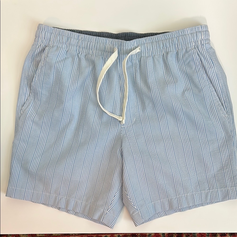 New  Vineyard Vines Blue Striped Swim Trunks